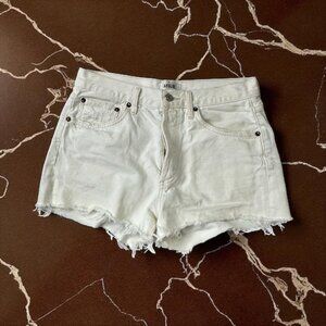 AGOLDE Women's Ivory Parker Cutoff Denim Jean Shorts Size 27